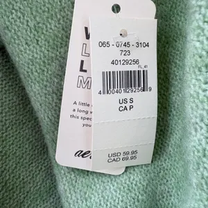 Aerie V-Neck Sweater‎ Small Sage Green NEW Oversized Marl Knit Pullover Cozycore thumbnail 8