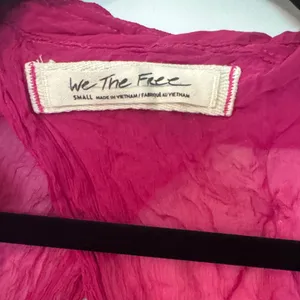 We The Free Open Front Button-Accent Sheer Top/Cover Up in Deep Magenta thumbnail 4