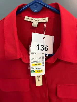 136 Brand new flowy red button down shirt thumbnail 3