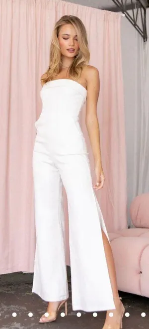 Runaway The Label Tahari Jumpsuit - White thumbnail 1