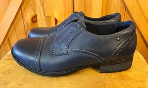 Earth Origins Black /Navy Leather Womens Navigate Nate Slip-On Loafers 6M thumbnail 1