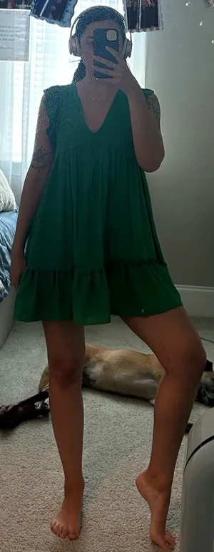 Altar'd State Green Dress Mini thumbnail 1
