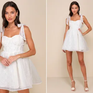 LULUS Bridal Bachelorette EngagementShower Sexy Corset Bustier Sequin Mini thumbnail 2