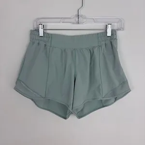Lululemon Hotty Hot Low Rise Hazy Jade 4" Inseam Long Lightweight Running Size 8 thumbnail 2