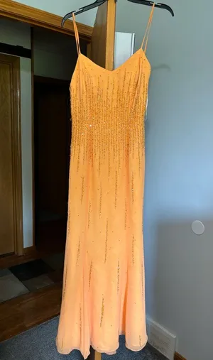 Orange Beaded Maxi Dress Size M thumbnail 1