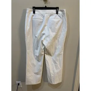 Talbots White Wide Leg Pants Crested Buttons Size 16P Coin Pockets‎ Nautical thumbnail 3