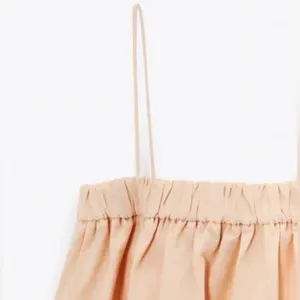 ZARA Linen Blend Babydoll Mini Dress with Pockets in Peach Tangerine Size‎ Small thumbnail 7