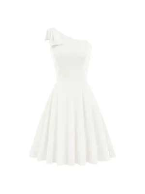 NEW Bow 1 Shoulder Pockets A-line Cocktail Party Dress L thumbnail 2