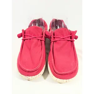 Hey Dude Wendy Canvas Slip On Loafer Shoes Women Coral Pink 7 Beach Costal Comfy thumbnail 2