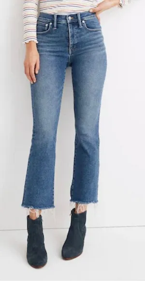 madewell Curvy Cali Demi-Boot Crop Jeans size 23 Blue thumbnail 1