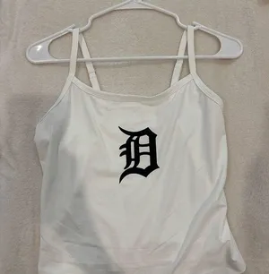 Detroit Tigers White Spaghetti Strap Top thumbnail 1