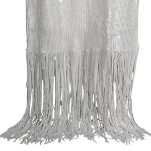 J. Crew Collection White Sequin Fringe Maxi‎ Dress Formal Evening Gown Size 2 thumbnail 5