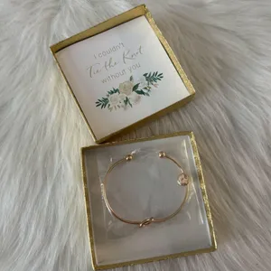 Rose Gold Tie Knot “L” Letter Bracelet thumbnail 1