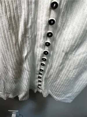 Reformation Ryder Ribbed Cream Mother of Pearl Button Front Mini Dress thumbnail 5