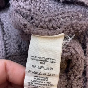 Free people easy cable v neck‎ sweater mushroom thumbnail 5