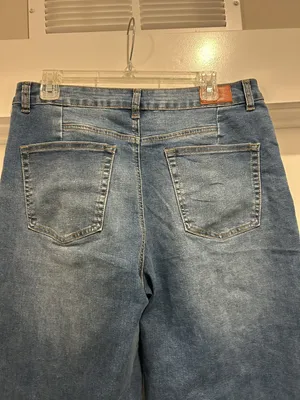 Women’s Wide Leg Jeans Sz 14 High Rise Stretch Medium Wash Classic Faded Comfort thumbnail 7