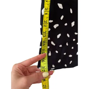 Abercrombie & Fitch Wrap Midi Skirt Black White Polka Dot XS Side Slit Women thumbnail 6