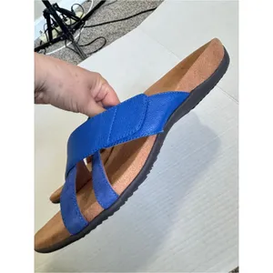 Vionic Blue Leather Strappy Sandals Womens 12 Comfort Summer Beachy Casual Shoes thumbnail 5