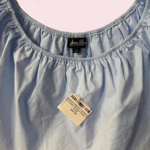 Women’s NWT Anna Rose Boutique Blouse Tassels Baby Blue Small thumbnail 3