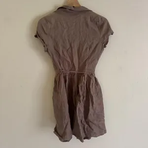 Source Unknown Listicle Brown Lagenlook Linen Wrap Cap Sleeve Dress Size Small thumbnail 5