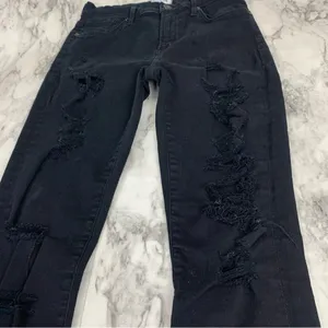 AGOLDE Black Distressed Skinny jeans Denim size 26 high rise thumbnail 8