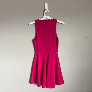 LOVERS + FRIENDS | Fuchsia Pink Mi Amor Deep V Neck Flare Mini Dress Sz XS thumbnail 5