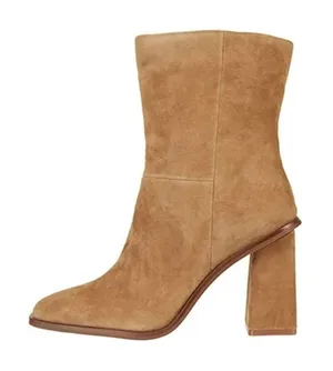 Vince Camuto | Dantania Mid Calf Suede Block Heel Boot‎ in Tan thumbnail 1