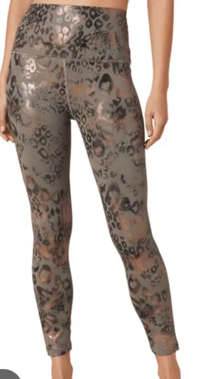 Beyond yoga leopard print leggings size small  thumbnail 1