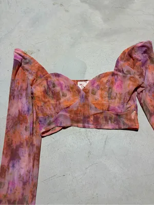 Showpo Printed Long Sleeve Crop Top orange 8 thumbnail 2