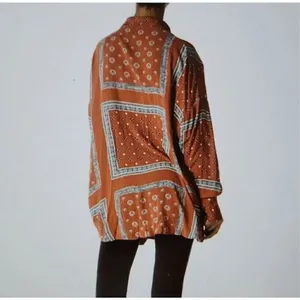 Free People Little Secrets apricot button down boho blouse thumbnail 3