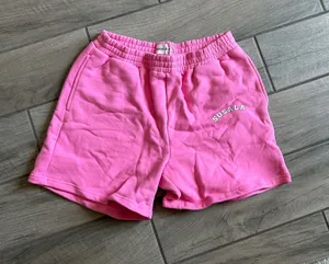 Pink Athletic Lounge Shorts with Elastic Waist thumbnail 1