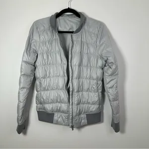 Athleta Women’s Dobby Goose Down Gray Puffer Jacket Size S thumbnail 4