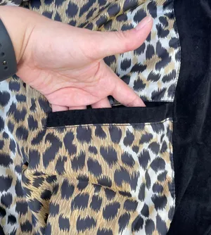 Vintage The Reserve Black Leather Leopard Bomber Jacket Size XL thumbnail 6
