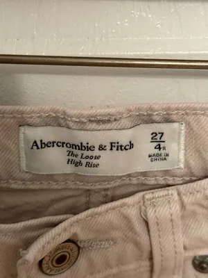 Abercrombie & Fitch The Loose High Rise Jeans in Beige thumbnail 4
