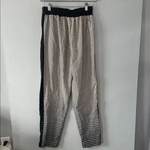 Truth NYC Womens Jogger Pants Grid Print Side Stripe Black White Small thumbnail 4