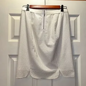 Ellie Tahari Molly White Eyelet Pencil Skirt thumbnail 3