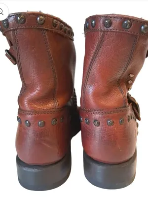 Frye Veronica cognac leather moto boots. Size 8 thumbnail 3