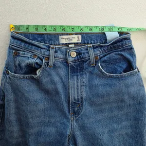 Abercrombie & Fitch Curve Love 90s Straight Ultra High‎ Rise Jeans Blue 26/2S thumbnail 6