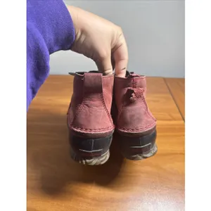 Sorel Out N About Duck Boots Womens Size 10 Red Leather Casual Lace Up Ankle thumbnail 3