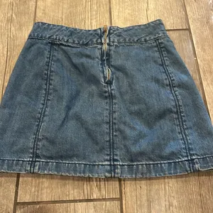 Free People Blue Mini Skater Skirt thumbnail 4