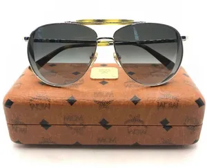 Mcm 119s "Shiny Gold/Khaki 739" Aviator Style Sunglases With Case Nwt thumbnail 1