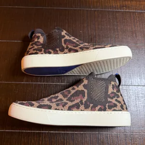 Rothy's The Chelsea Sneaker Women 7 Wildcat Leopard Print High Top Slip On thumbnail 9