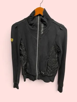 Puma x Scuderia Ferrari Y2K style quilted side high neck slim sweatshirt F1 thumbnail 1