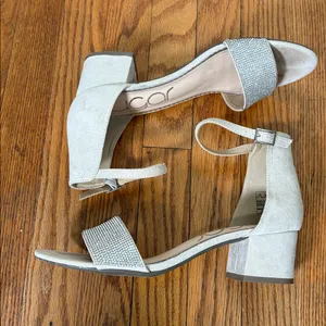 Sugar Machelene dressy block heel sandal rhinestone beige‎ strap size 10 thumbnail 8