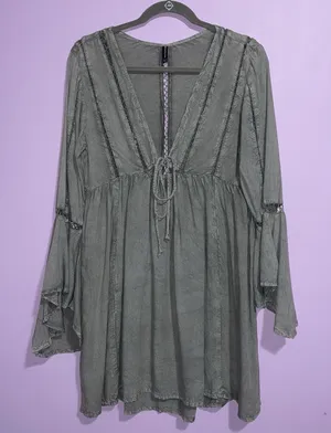Pretty Little Thing Dress Women Size 4 Renaissance Forest Fairy Whimsigoth thumbnail 1