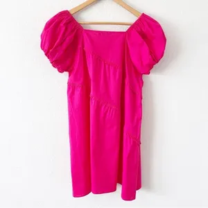 Taylor Tillman Hot Pink Puff Sleeve Square Neck Mini Dress S thumbnail 8
