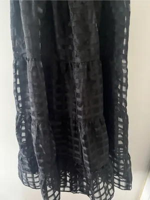 Prettygarden Black Smocked Puff Sleeve Midi Dress Medium Romantic Evening thumbnail 3