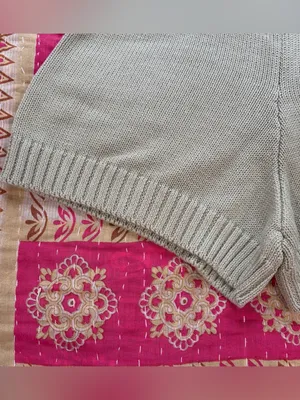 NWT‎ CHARLIE HOLIDAY Blanche High-Rise Organic Cotton Knit Shorts in Sage, Small thumbnail 5