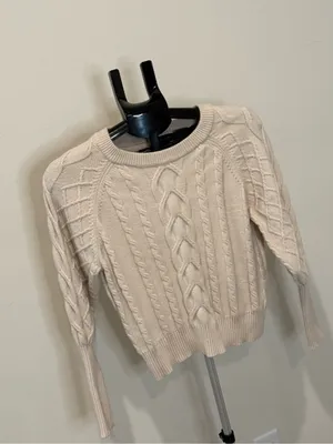 Tahari Ivory Cable Knit Sweater Small thumbnail 3