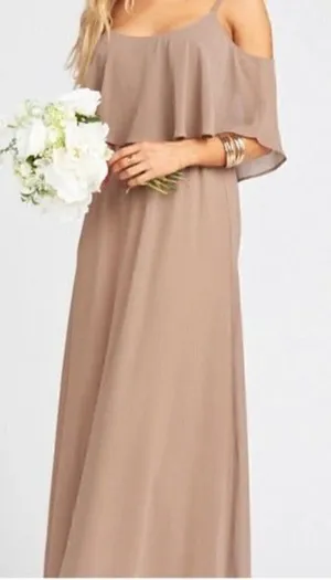 SMYM Caitlin Ruffle Maxi Dress in Dune Chiffon thumbnail 1